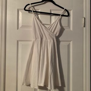 white v-neck dress